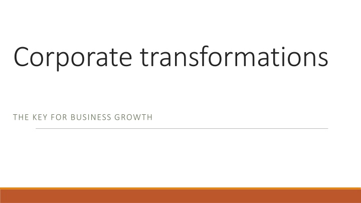 corporate transformations n.w
