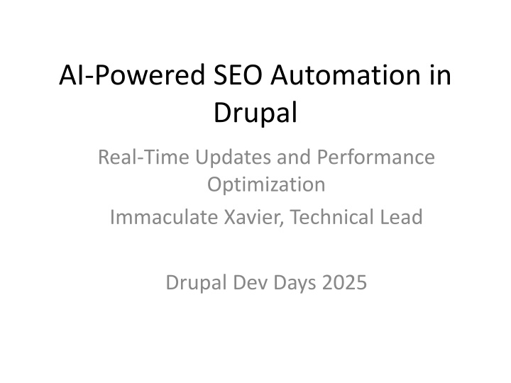 ai powered seo automation in drupal n.w