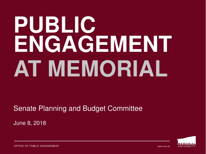 public engagement at memorial n.w