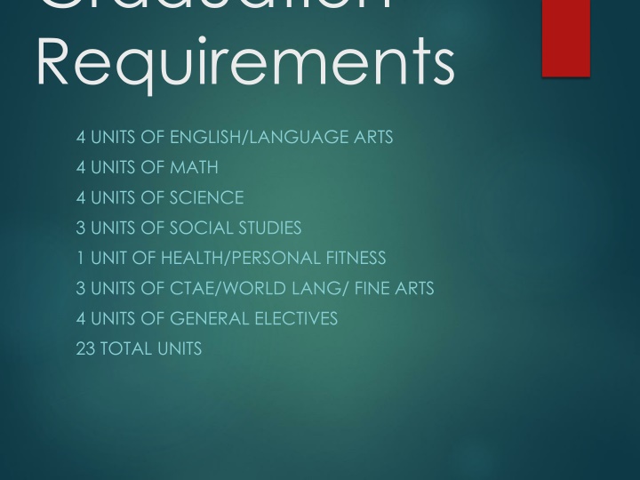 graduation requirements n.w