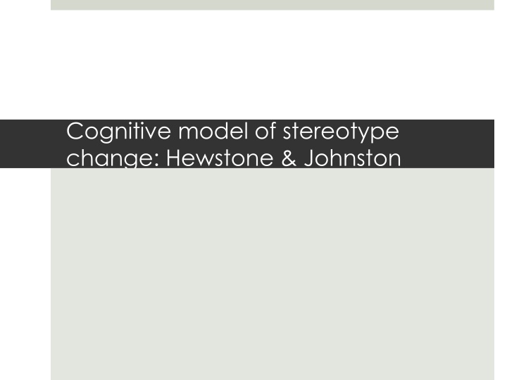 cognitive model of stereotype change hewstone n.w