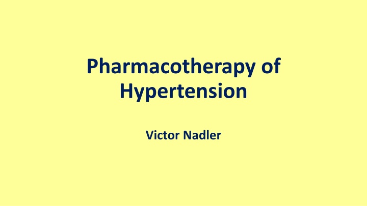 pharmacotherapy of hypertension n.w