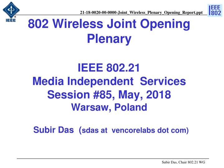 21 18 0020 00 0000 joint wireless plenary opening n.w