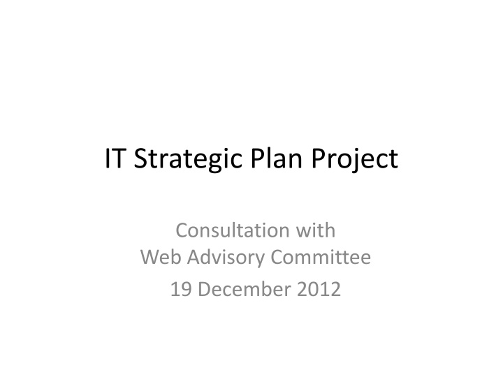 it strategic plan project n.w