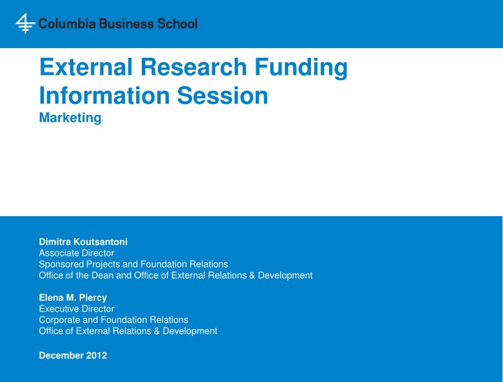 external research funding information session n.w