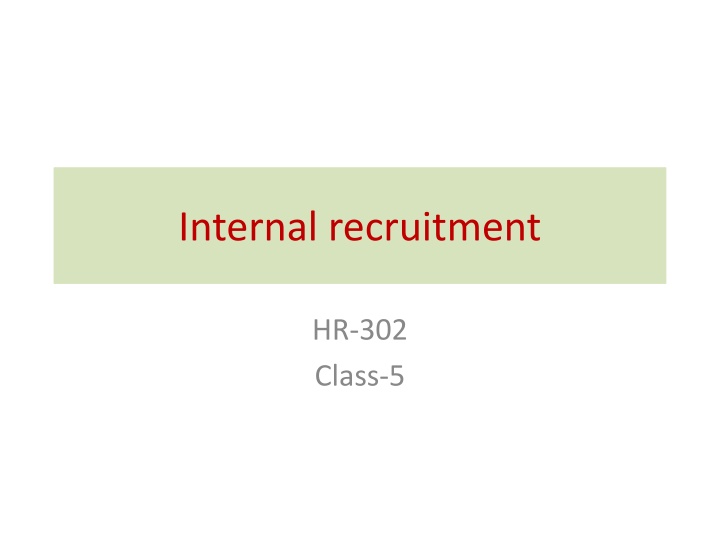internal recruitment n.w