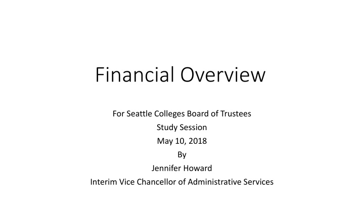 financial overview n.w