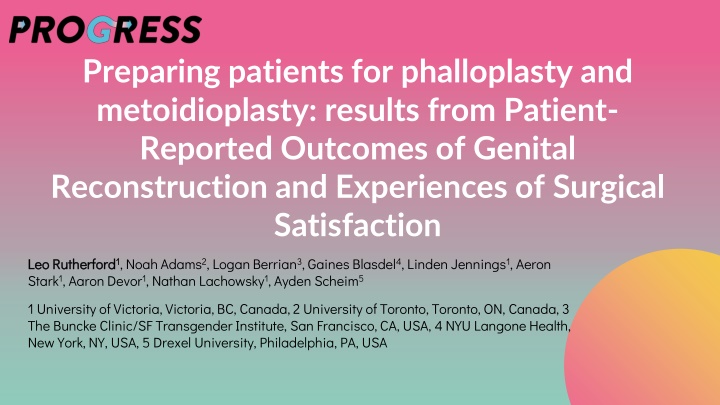 preparing patients for phalloplasty n.w