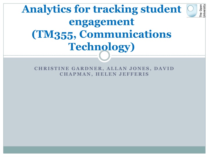 analytics for tracking student engagement tm355 n.w