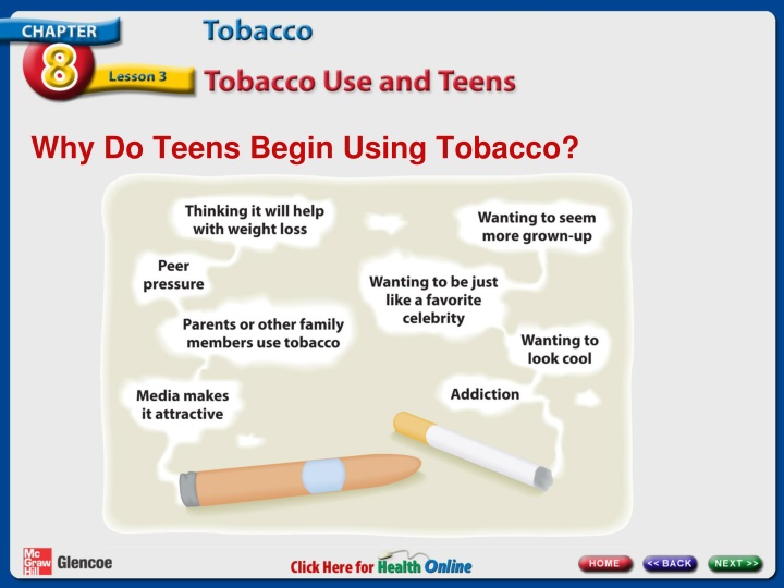 why do teens begin using tobacco n.w