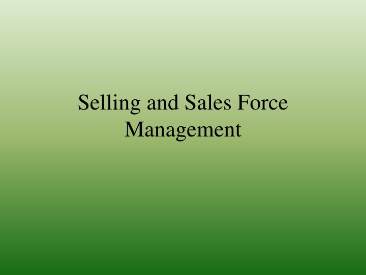 selling and sales force management n.w