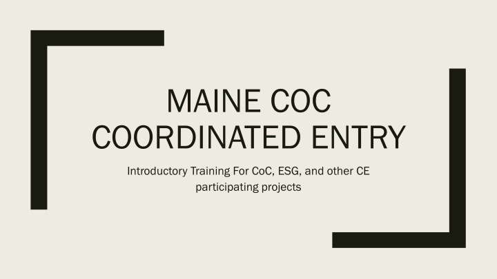 maine coc coordinated entry n.w