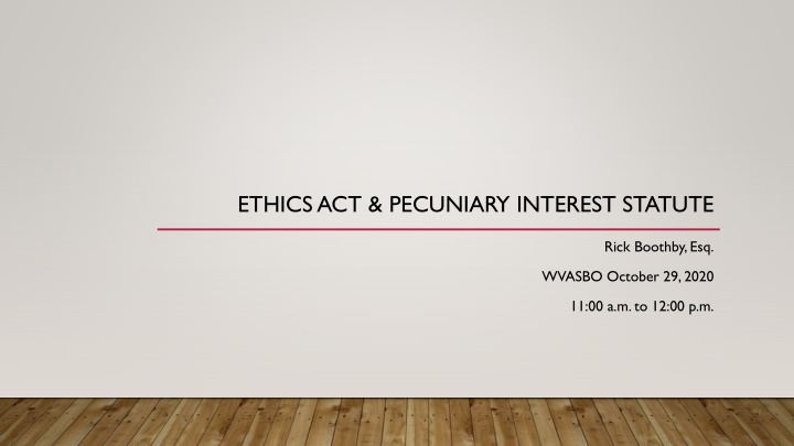 ethics act pecuniary interest statute n.w