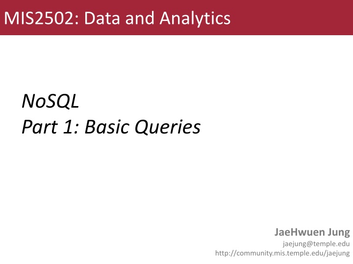 mis2502 data and analytics n.w