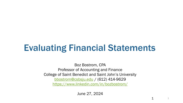 evaluating financial statements n.w