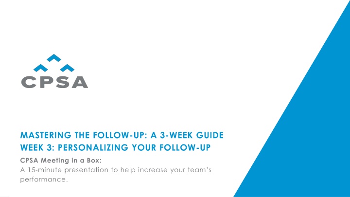 mastering the follow up a 3 week guide week n.w