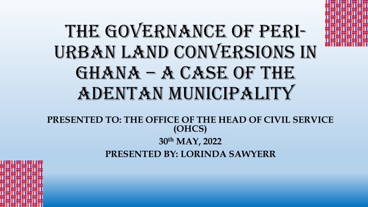 the governance of peri urban land conversions n.w