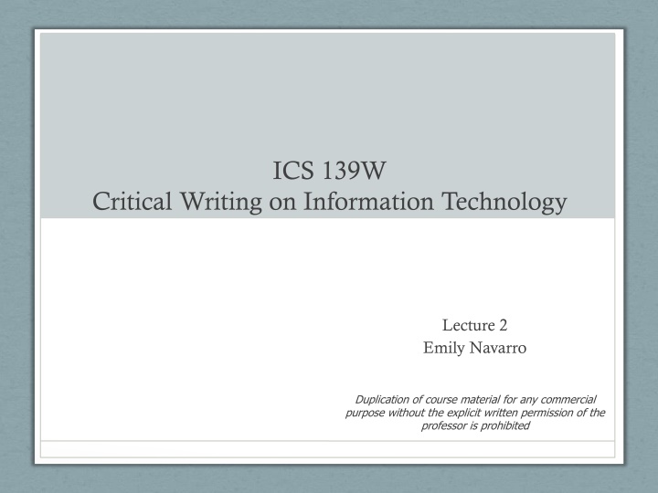 ics 139w n.w