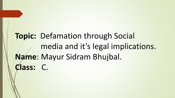 topic defamation through social media n.w