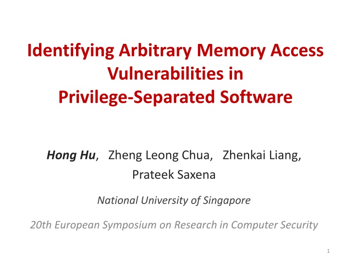 Identifying Arbitrary Memory Access Vulnerabilities