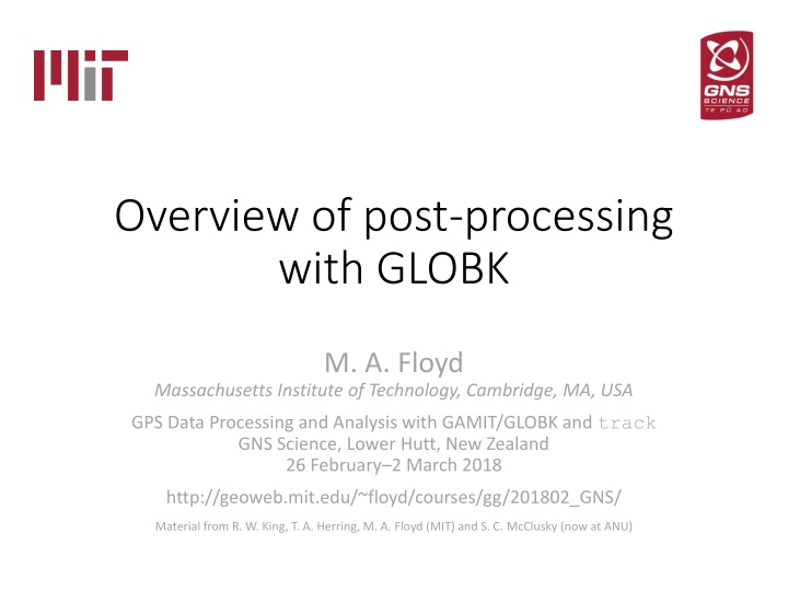 overview of post processing with globk n.w