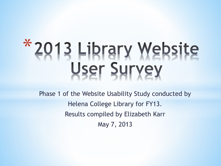 2013 library website user survey n.w
