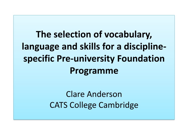 the selection of vocabulary language and skills n.w