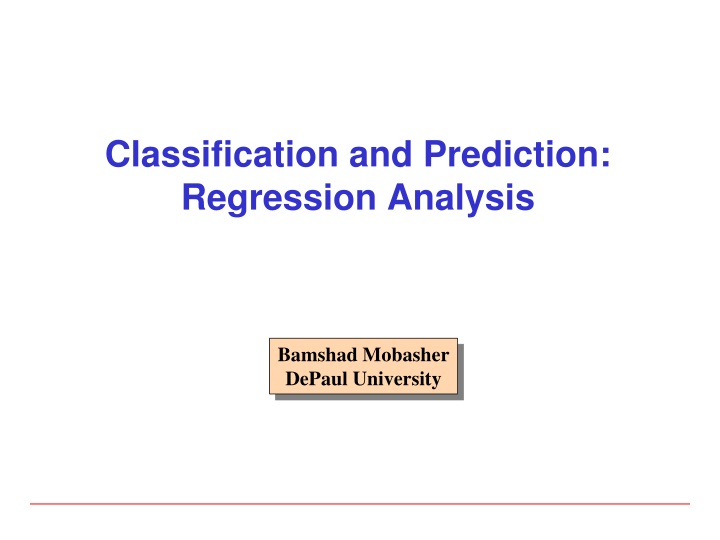 classification and prediction regression analysis n.w