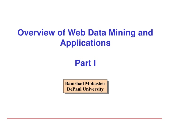overview of web data mining and applications n.w