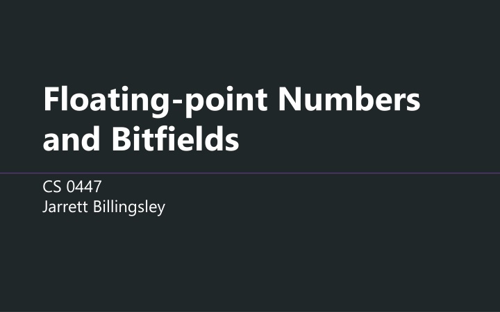 floating point numbers and bitfields n.w