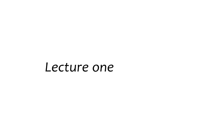 lecture one n.w