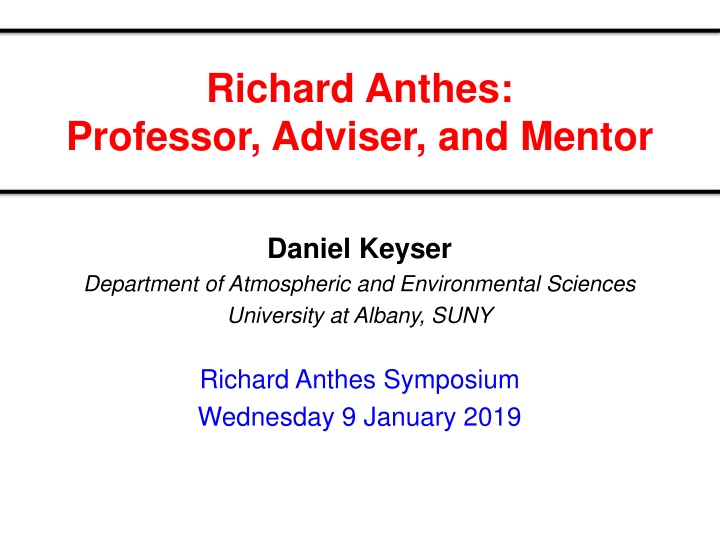 richard anthes professor adviser and mentor n.w