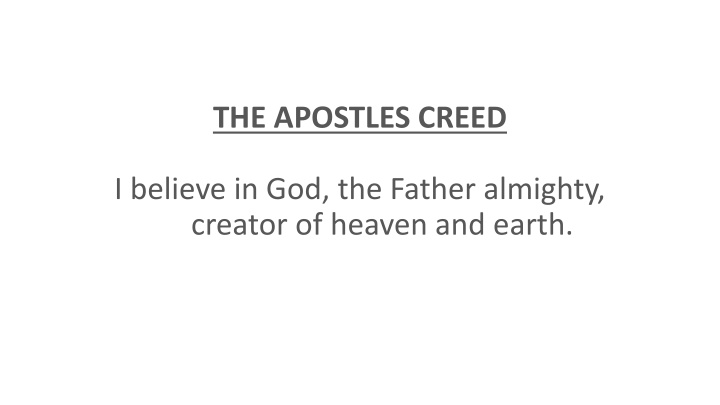 the apostles creed n.w