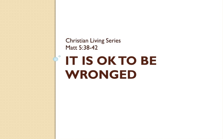 christian living series matt 5 38 42 n.w
