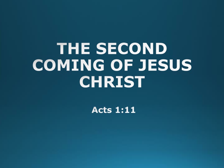 the second coming of jesus christ n.w