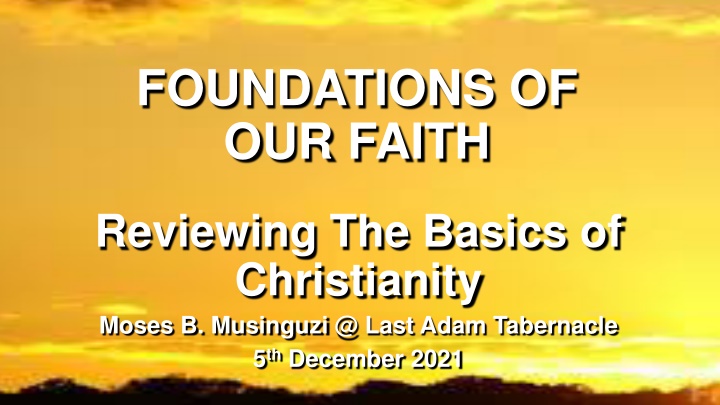 Reviewing the Basics of Christianity for Maturity