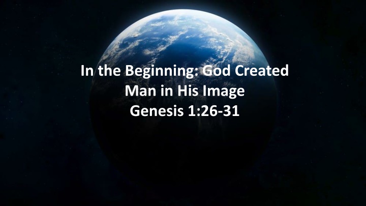in the beginning god created man in his image n.w