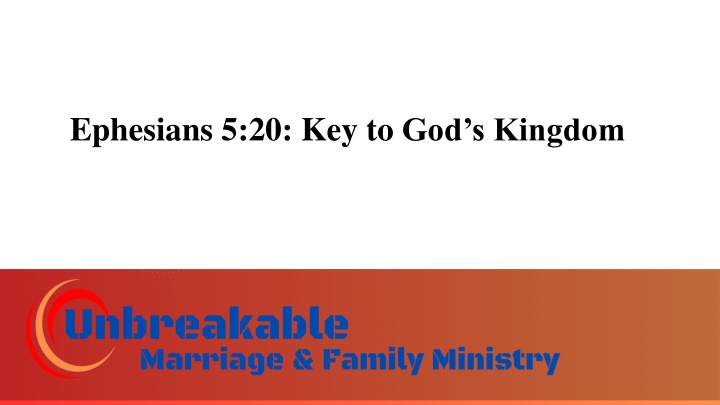 ephesians 5 20 key to god s kingdom n.w