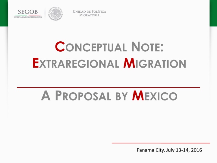 c onceptual n ote e xtraregional m igration n.w