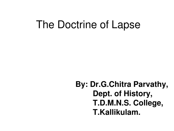 the doctrine of lapse n.w