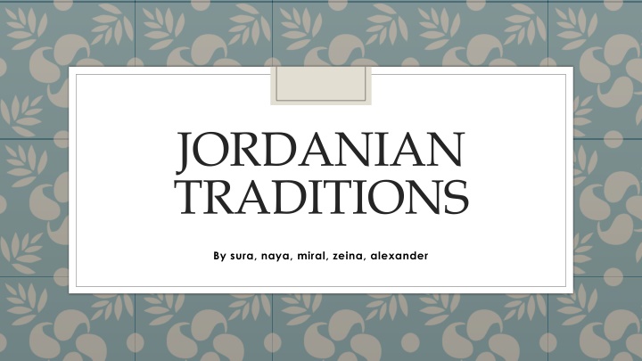 jordanian traditions n.w