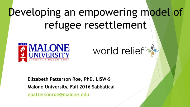 Empowering Model of Refugee Resettlement
