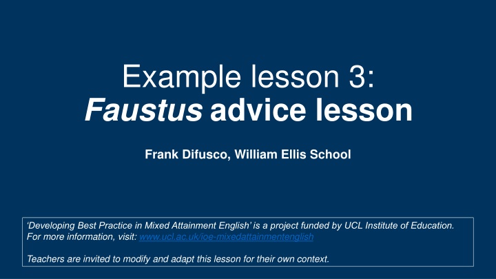 example lesson 3 faustus advice lesson n.w