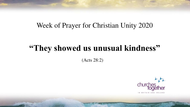 week of prayer for christian unity 2020 n.w