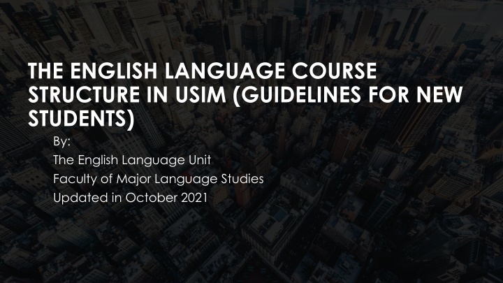 the english language course structure in usim n.w