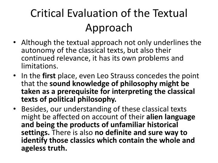 critical evaluation of the textual approach n.w