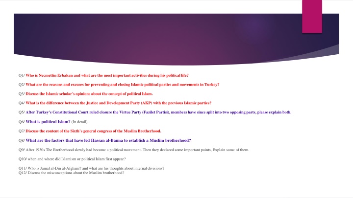 q1 who is necmettin erbakan and what are the most n.w