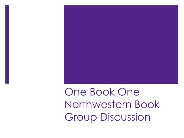 one book one northwestern book group discussion n.w