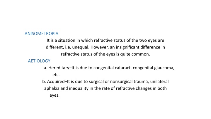 anisometropia n.w