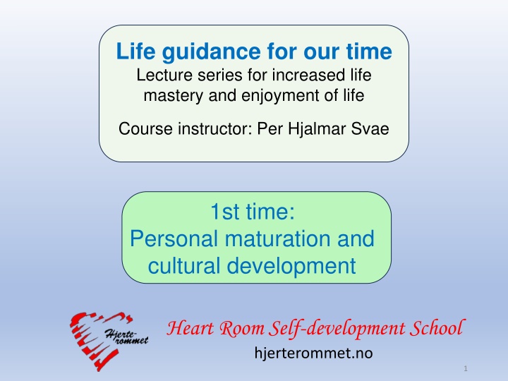 life guidance for our time lecture series n.w